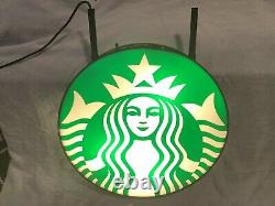 Starbucks Coffee Lighted Lollipop Sign 24 2 Sided Rare Vintage Siren Mermaid