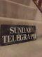 Sunday Telegraph Enamel Sign Original Old Rare Advertising Antique Vintage News