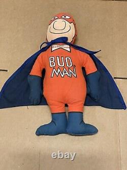 Super RARE Vintage 70s BUD MAN BUDWEISER BEER STUFFED DOLL PLUSH ADVERTISING 15