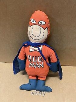 Super RARE Vintage 70s BUD MAN BUDWEISER BEER STUFFED DOLL PLUSH ADVERTISING 15