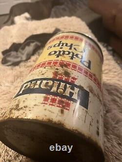 Super Rare Vintage Hiland Potatoe Chip Container Printed Upside Down Accidently