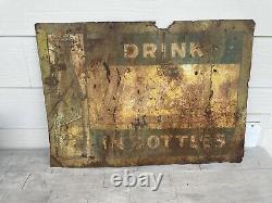 Super Rare Vintage LIME COLA Soda Sign 20s Patina Embossed Montgomery Al 27 X 20