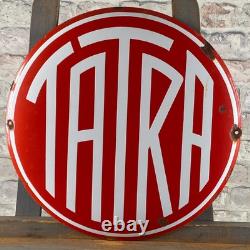 TATRA Enamel Sign ø 16.1 (41cm) Rare Vintage Retro Garage Service Workshop