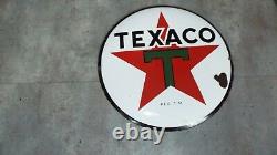 TEXACO oil Enamel Sign vintage Rare publicity Car Garage Petrol Pump GASOLINE