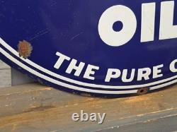 TIOLENE Enamel Sign, ø 19.7 (50cm) Vintage Motor Oil Garage Porcelain Rare