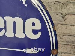 TIOLENE Enamel Sign, ø 19.7 (50cm) Vintage Motor Oil Garage Porcelain Rare