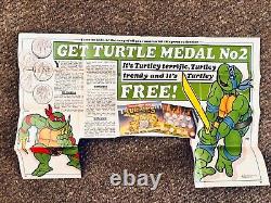 Teenage Mutant Hero Turtles Medal Collection Vintage 1990 & Cut Out Advert Rare