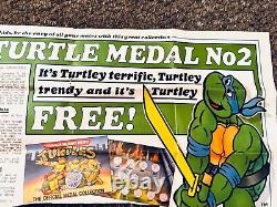 Teenage Mutant Hero Turtles Medal Collection Vintage 1990 & Cut Out Advert Rare