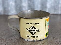 Trop-Artic Auto Oil Cup Tin Can Manhattan Co. Automobile Vintage NOS RARE