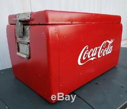 ULTRA-RARE VINTAGE ORIGINAL COCA-COLA BOX COOLER withDrain Plug & Tray VERY NICE