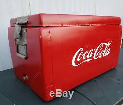 ULTRA-RARE VINTAGE ORIGINAL COCA-COLA BOX COOLER withDrain Plug & Tray VERY NICE