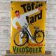 VELOSOLEX Enamel Sign 23.6x15.7 (60x40cm) Rare Vintage Handmade Big Garage Sign