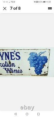 VERY RARE Antique Vintage Burgoyne's Australian Wine Enamel SIGN