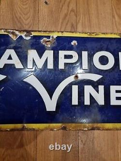 VERY RARE Champions Vinegar Enamel Sign Vintage Original