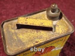 VERY RARE VINTAGE ANTIQUE SHELL BENZIN OIL CAN w ORIGINAL CAP DENMARK DANISH
