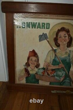 VERY RARE Vintage DR PEPPER SODA WWII ONWARD Garden Soldiers Advertising SIGN