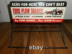 VERY RARE Vintage FORD PLOW SHARES FURROW 8N FARM TRACTOR Advertising RACK SIGN