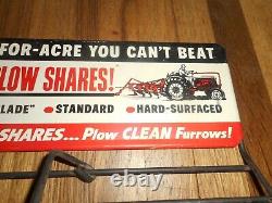 VERY RARE Vintage FORD PLOW SHARES FURROW 8N FARM TRACTOR Advertising RACK SIGN