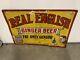 VERY RARE Vintage REAL ENGLISH Ginger BEER Sign 27 1/2 x 20 GAS OIL SODA COLA