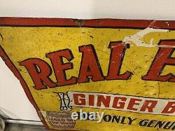 VERY RARE Vintage REAL ENGLISH Ginger BEER Sign 27 1/2 x 20 GAS OIL SODA COLA