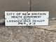VINTAGE 1912 (LICENSED MILK DEALER NO. 73) PORCELAIN DEALER SIGN, (RARE) 15x 5