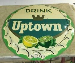 VINTAGE 1950's Drink FAYGO UPTOWN Soda Lemon Lime sign RARE 29