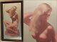 VINTAGE 1970'S RARE PIN UP ART GLAMOR GIRL MIRROR BAR MAN CAVE DECOR 14 x 26