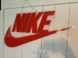 VINTAGE 1980's NIKE SWOOSH ACRYLIC SHOE STORE ADVERTISING SIGN36x20Very rare