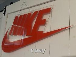 VINTAGE 1980's NIKE SWOOSH ACRYLIC SHOE STORE ADVERTISING SIGN36x20Very rare