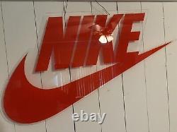 VINTAGE 1980's NIKE SWOOSH ACRYLIC SHOE STORE ADVERTISING SIGN36x20Very rare
