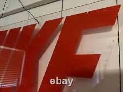 VINTAGE 1980's NIKE SWOOSH ACRYLIC SHOE STORE ADVERTISING SIGN36x20Very rare