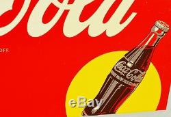 VINTAGE 40's WAR TIME COCA COLA SODA DRINK SILHOUETTE BOTTLE RARE MASONITE SIGN