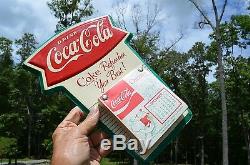 VINTAGE 60s RARE COCA COLA SODA DRINK FISHTAIL CALENDAR SUPER PIECE HARD TO FIND