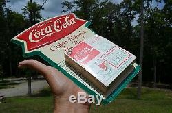 VINTAGE 60s RARE COCA COLA SODA DRINK FISHTAIL CALENDAR SUPER PIECE HARD TO FIND