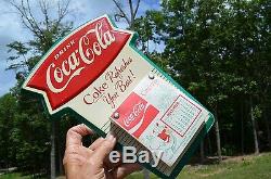 VINTAGE 60s RARE COCA COLA SODA DRINK FISHTAIL CALENDAR SUPER PIECE HARD TO FIND