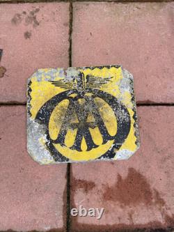 VINTAGE AA Aluminium Rare Sign Very Distressed Look