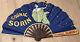 VINTAGE ADVERTISING FAN ÉVENTAIL COGNAC SORIN ART DECO FRANCE DRINK BAR RARE No1