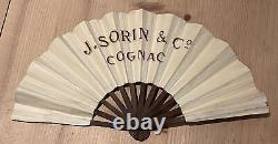 VINTAGE ADVERTISING FAN ÉVENTAIL COGNAC SORIN ART DECO FRANCE DRINK BAR RARE No1