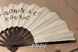 VINTAGE ADVERTISING FAN ÉVENTAIL COGNAC SORIN ART DECO FRANCE DRINK BAR RARE No1