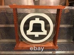VINTAGE Bell System RARE / HARD TO FIND Glass w Wood Frame Logo Telephone