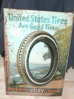 VINTAGE CIRCA 1920'S U. S Royal Tires Gas Sign29 X 19 RARE