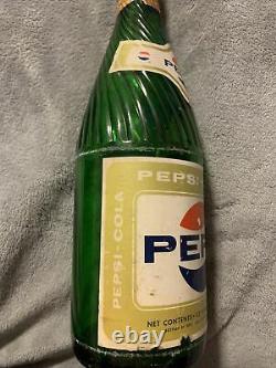 VINTAGE PEPSI-COLA PAPER LABELS GREEN 32oz SODA BOTTLE TOLEDO, OHIO. RARE