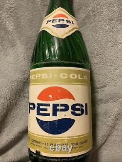 VINTAGE PEPSI-COLA PAPER LABELS GREEN 32oz SODA BOTTLE TOLEDO, OHIO. RARE