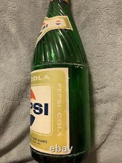 VINTAGE PEPSI-COLA PAPER LABELS GREEN 32oz SODA BOTTLE TOLEDO, OHIO. RARE