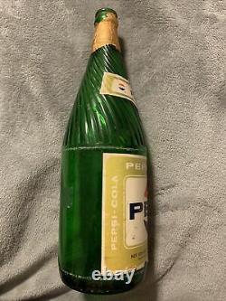 VINTAGE PEPSI-COLA PAPER LABELS GREEN 32oz SODA BOTTLE TOLEDO, OHIO. RARE