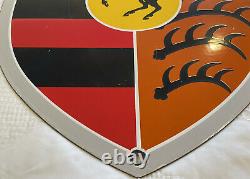 VINTAGE PORSCHE PORCELAIN SIGN 18 x 14 DEALERSHIP SERVICE STATION GAS OIL RARE