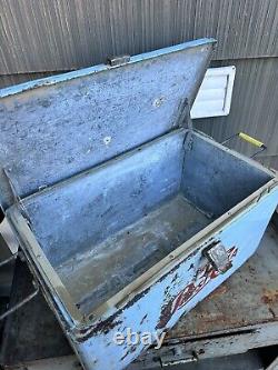VINTAGE PROGRESS Pepsi Cola Metal Ice Cooler ORIGINAL RARE