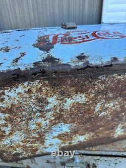 VINTAGE PROGRESS Pepsi Cola Metal Ice Cooler ORIGINAL RARE