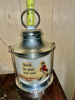 VINTAGE RARE JOHNNIE WALKER RED ADVERTISING PROMO LANTERN WALL LAMP EARLY 1960s