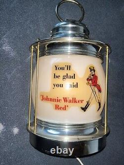 VINTAGE RARE JOHNNIE WALKER RED ADVERTISING PROMO LANTERN WALL LAMP EARLY 1960s